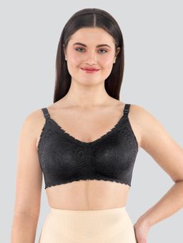 Dermawear - Women's Breezeology Half Lace Bra - Black