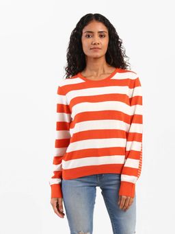 Levi's - Regular Orange Stripes Full Sleeves T-Shirts