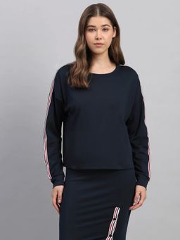 Fitleasure - Navy Blue Lightweight Breathable Flex Ease Loose Top