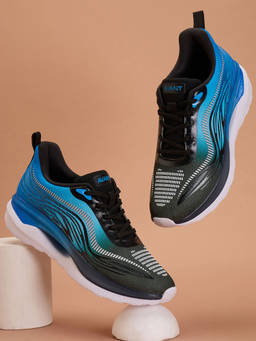 AVANT - Mens Hexagon Sports Shoes - Black & Sky Blue