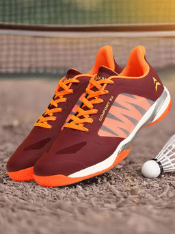 AVANT - Mens Dynamo Badminton Shoes - Maroon & Orange