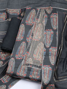 MEENA BAZAAR - Floral Green Cotton Unstitched Dress Material