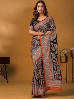 Akhilam - Black Saree with Unstitched Blouse