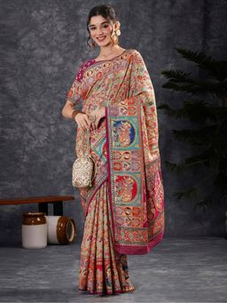 Akhilam - Viscose Grey Saree with Unstitched Blouse