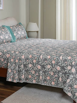 Maspar - 100% Cotton Printed Bedsheet with 2 Pillow Covers