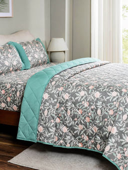 Maspar - Grey 115 Gsm Cotton Quilt (Queen)