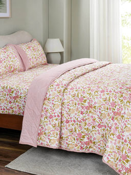 Maspar - Pink 115 Gsm Cotton Quilt (Queen)