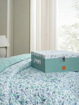 Maspar - Blue Cotton Bedding Quilt, Bedsheet, Pillow & Cushion Covers (King)