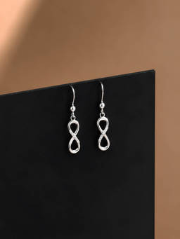 Axora Life - 925 Sterling Silver Infinity Drop Earrings with Cubic Zirconia For Women