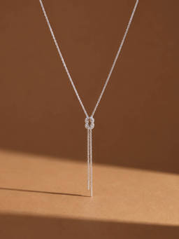 Axora Life - 925 Sterling Silver CZ Knot Pendant Chain for Women