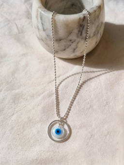 Axora Life - 925 Sterling Silver Evil Eye Pendant With Chain for Women