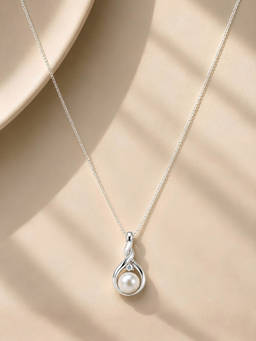 Axora Life - 925 Sterling Silver Pearl Drop Pendant With Chain for Women