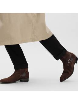 THE ALTER - Cross Strap Chelsea Boots-Brown