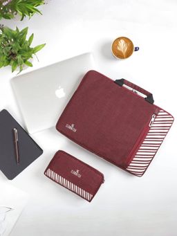The Clownfish - Combo Of Polyester 14 Inch Laptop Sleeve & Multipurpose Pouch