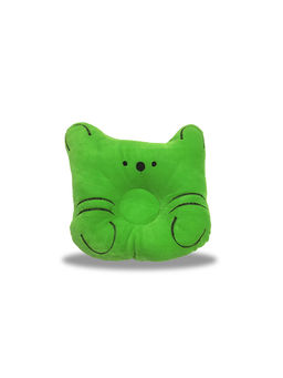 Chinmay Kids - Baby Soft Neck Support Cat Face Green Pillow for Head Shaping & Support