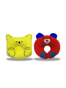 Chinmay Kids - Newborn Baby Neck Support Yellow and Red Pillows for Head Shaping & Nursing (Pack of 2)