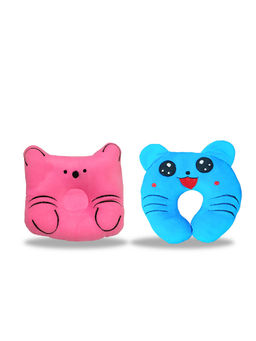 Chinmay Kids - Newborn Baby Neck Support Blue Pillows for Head Shaping & Nursing (Pack of 2)