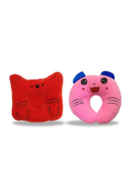 Chinmay Kids - Newborn Baby Neck Support Pink Pillows for Head Shaping & Nursing (Pack of 2)