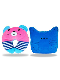 Chinmay Kids - Pink and Green Newborn Baby Neck Support Pillows for Head Shaping & Nursing (Pack of 2)