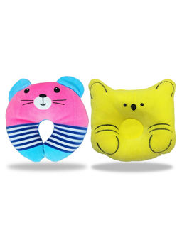 Chinmay Kids - Pink and Orange Infant Neck Support Pillows for Head Shaping & Nursing (Pack of 2)