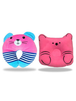 Chinmay Kids - Pink and Blue Newborn Baby Neck Support Pillows for Head Shaping & Nursing (Pack of 2)