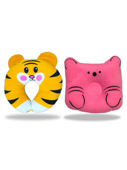 Chinmay Kids - Yellow and Blue Infant Neck Support Pillows for Head Shaping & Nursing (Pack of 2)