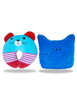 Chinmay Kids - Blue Newborn Baby Neck Support Pillows for Head Shaping & Nursing (Pack of 2)