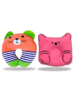 Chinmay Kids - Orange and Blue Infant Neck Support Pillows for Head Shaping & Nursing (Pack of 2)