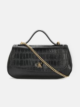 Calvin Klein - Textured Black Polyurethane Sling Bag