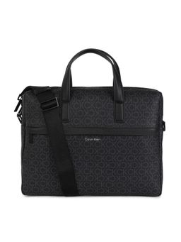 Calvin Klein - Typographic Black Polyester Laptop Bag