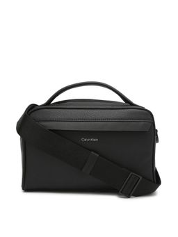 Calvin Klein - Solid Black Polyester Crossbody Bag