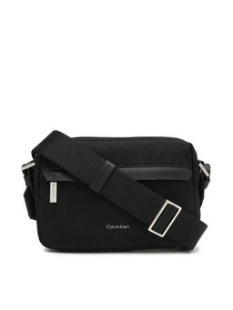Calvin Klein - Solid Black Polyurethane Crossbody Bag