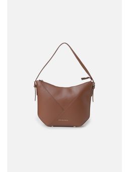 Van Heusen - Women Brown Solid Casual Handbag
