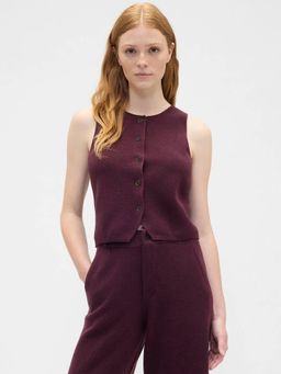 GAP - Maroon Women Stylised Round Neck Top