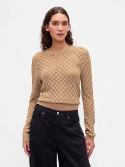 GAP - Brown Women Textured Slim Sweatshirt