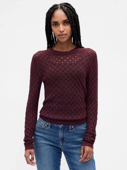 GAP - Maroon Women Textured Slim Sweatshirt