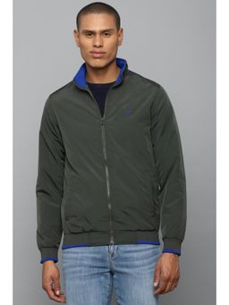 Allen Solly - Men Green Solid Full Sleeves Casual Jacket