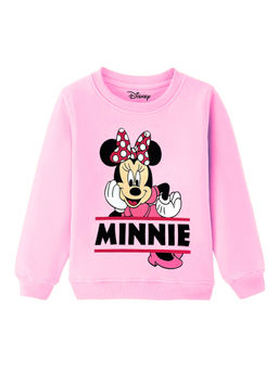 Kuchipoo - Disney Pink Minnie Mouse Girls Regular Fit Sweatshirt (Pack Of 1) (11-12 Years)