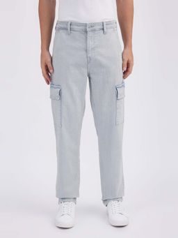 Pepe Jeans - Men Blue Mid Rise Straight Cargo Jeans