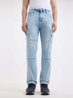 Pepe Jeans - Men Blue Straight Fit Mid Rise Cargo Jeans