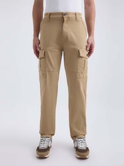 Pepe Jeans - Men Beige Overdyed Mid Rise Cargos