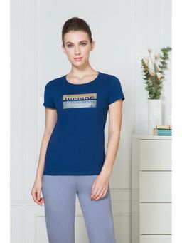 Van Heusen - Women Round Neck & Short Sleeve Lounge T-Shirt - Blue