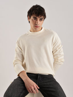 Calvin Klein - Solid Regular-Fit Cotton T-Shirt Off White