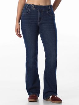 ONLY - Womens Solid Flared Fit Blue Jeans