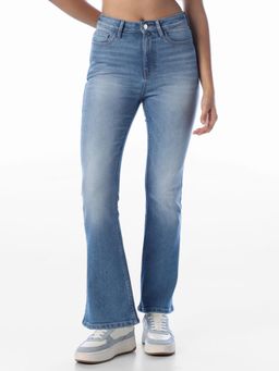 ONLY - Womens Solid Bootcut Fit Blue Jeans
