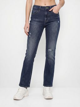 ONLY - Womens Solid Straight Blue Jeans
