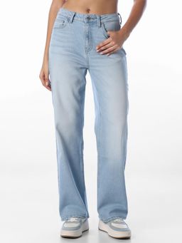 ONLY - Womens Solid Straight Blue Jeans