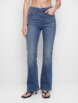 ONLY - Womens Solid Flared Fit Blue Jeans