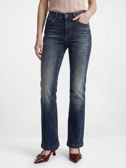 ONLY - Womens Solid Flared Fit Blue Jeans