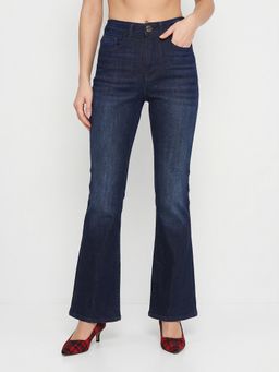ONLY - Womens Solid Bootcut Fit Blue Jeans